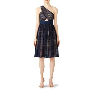 SLATE & WILLOW Leighton Blue Lace Mini Dress US 8